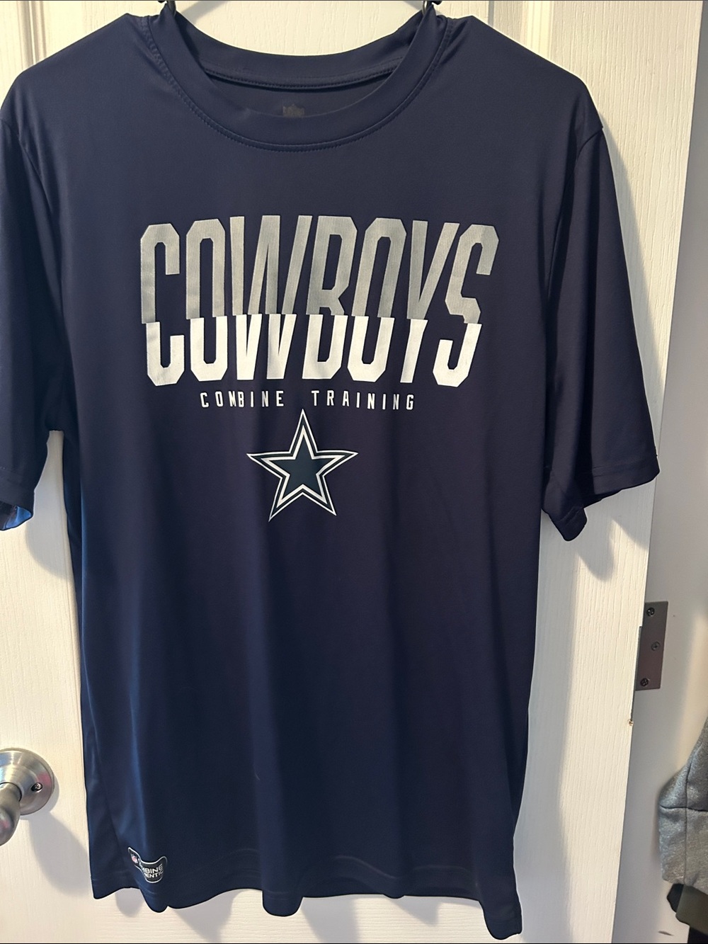 Team Apparel Navy Blue Cowboys Combine Training Short Sleeve Tee
